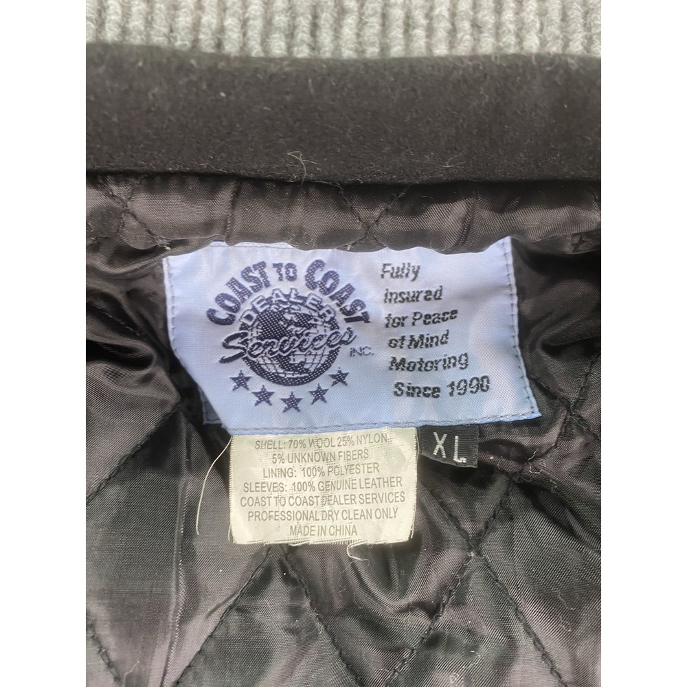 Vintage Coast To Coast Dealer Jacket Men Extra Large Wool Leather Lined Bomber - Picture 7 of 8